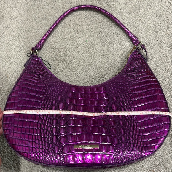 Brahmin Bekka Purple Potion Croc Shoulder Bag Rare Limited - Picture 10 of 11